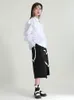 Blusas femininas Zhongchuang Rizhen 2023 Early Spring Designer Style Pressado Lappels plissados ​​brancos elegantes mangas trancas de renda