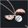 Pendant Necklaces New Arrival You Are My Sunshine Necklace Alloy Open Locket Sunflower Gold Can Long Chain Party Jewelry Drop Delive Dhjtg