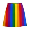 Saias LGBT Saia Arco-Íris Fêmea Estampa da Bandeira do Orgulho Gay Bonita Mini Verão Moda de Rua Cintura Alta Oversized Casual Linha A