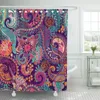 Shower Curtains Pattern Paisley Floral India Flower Ethnic Drawing Curtain Waterproof Polyester Fabric 60 X 72 Inches Set