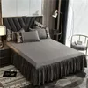 Bedding Sets Luxury Korea Princess Lace Embroidery Duvet Cover Bed Skirt And Pillowcase Nordic Full Size Comforter Set