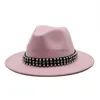 Chapeaux À Large Bord Hiver Femmes Jazz Caps Boucle De Ceinture Parti Formelle Fedora Panama Trilby Cowboy Blanc Rouge Feutre Drop Delivery Mode Acce Dhxyc