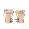 Designer 2023 sandales femmes été sandales en cuir de mode européenne et américaine style de luxe acrylique feng shui diamant sandales à talons épais