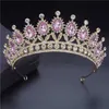 Andra modetillbehör Kvalitet Rhinestone Tiaras och Crowns pannband för Queen Bridal Wedding Crown Hair Jewel Princess Prickband Party Head Orna J230525