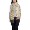 Sjaals pastel gouden fleur de lis sjaal wikkel vrouwen lange winter herfst warme kwil sjaal shawl uisex fleur-de-lely lily bloem