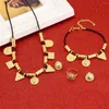 Halsband örhängen set trendig liten storlek etiopisk guldfärg afrikansk brud bröllop habesha smycken