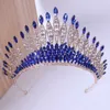 Diğer Moda Aksesuarları Kmvexo Barok Lüks Büyük Kristal Gelin Tiaras Crown Rhinestone Pageant Partisi Düğün Saç Aksesuarları Başlıklar B J230525