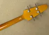 Guitare basse électrique jaune à 4 cordes avec motif de toile d'araignée blanche Peut être personnalisé