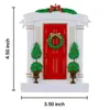 Vtop rode huisdeur polyresin gepersonaliseerde kerstboomversieringen met krans en dennenboom voor vakantie nieuwjaarsgeschenken woondecoraties groothandel