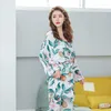 Ensembles de vêtements de nuit pour femmes Peignoir Homewear Home Pieces Printemps Été Femmes Pyjamas Ensemble de vêtements à imprimé floral 3