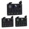 New Car Marine RV Boat Modifica Voltmetro 12V Presa di corrente Pannello interruttori 120W Car LED Toggle Rocker Switch Panel con Dual USB