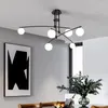 Lampadari Lampadario moderno minimalista con sfera di vetro LED Lampadario nordico per soggiorno Apparecchio di illuminazione per la casa Ristorante Sala da pranzo Lampada da tavolo sospesa