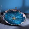 傘の傘anti uv太陽折りたたみ雨の女性パラソルスタイルチタンローズゴールド16k風に耐える女性旅行