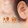 Boucles d'oreilles CAOSHI Sweet Girl's Flower avec un design simple Accessoires mignons pour les femmes Délicat Femme Quotidien Wearable Jewelry