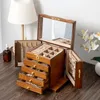 Boîtes de rangement tiroir multicouche maquillage boîte serrure miroir organisateur chambre vanité bijoux chambre maison Scatole meubles de ménage