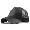 Kogelcaps de bieslook hoed glitter trucker vizier rommelige gewone honkbalbroodjes cap unisex vrouwelijk rood