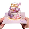Greeting Cards Butterfly Birthday Cake 3D Pop Up Card For Adts Or Kids 5 X 7 Er Includes Envelope And Note Tag Drop De Dhyfn