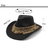 Bérets Cowboy Chapeau pour femmes et hommes Pilachons Jazz Cap Woolen 57-58 cm Style ethnique Cowgirl de haute qualité Cowgirl NZ0062