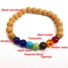 STRAND NATUURLIJKE VOLCANISCHE ROCK STONE MANNEN SCHAMBELES REIKI 7 Chakra Helende kralen Bracelet kleurrijke lava veer string mala boeddha armbanden