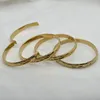 Bangle 4pcs Ethiopian Women Wedding Bridal Bangles 24k Gold Color Hand Chain Dubai Jewelry Africa Arab Bracelets Party Gifts