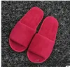 7 kleuren zacht hotel spa niet-ontspuitbare slippers fluweel gekleurde 7 mm dikke zool casual terry katoenen doek spa slippers, een maat past het meest groothandel