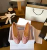 Casual Paris Brand Channle 2C Black Ballet Flats Schuhe Frauen Frühling gesteppt echtes Lederschlupf auf Ballerina Runde Zehen Damen Kleid Schuh 404