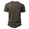 Herr T-shirts Ultra mjuk bambu bomull Henley Herr 2023 Märke Slim Fit Kortärmad V-hals T-shirt Dagligt arbete Causal Toppar T-shirts XXL 230525