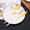 Dinnerware Sets 20Pcs Gold Tableware Set Stainless Steel Silverware Fruit Fork Knife Spoon For Party Wedding Flatware Cutlery