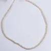 Chaînes 3.5-4mm bouton blanc forme perle d'eau douce brin de perle pour la fabrication de bijoux