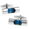 Cuff Links C-Man Luxury Shirt Blue Level Gauge Men's Brand Cufflinks高品質のシルバーAbotoaduras Jewelry G220525