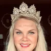 Andra modetillbehör Big Barock Crystal Tiaras Wedding Crown For Brides Women Hair Accessories Headpieces Princess Pageant Couronne Mariage for J230525