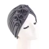 Kvinnor blommor ruffle turban caps muslimska håravfall kemo cap för lady wrap head inner hijab indisk hatt inner mössa turbante mujer