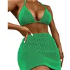 Maillots de bain Bikini d'été ensemble 3 pièces moulants plage sexy rayée femme maillot de bain taille haute dos Bikini PXZT398 P230525