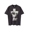 Мужские футболки Ss Saint Michael Love From Saint с буквенным принтом Мужчины Женщины 1 1Ретро-стирка Старая высококачественная повседневная уличная футболка Футболки 230525