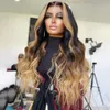 Body Braziliain Wave Ombre Blonde Front Transperent Front Frontal Wig Crower Моделирование моделирования человеческие парики для женщин косплея, предварительно подготовленные Al s