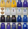 Basketfinaler Austin Reaves Jerseys 15 Dangelo Russell 1 Bryant LeBron James 6 Davis 3 Carmelo 7 Men Shirt Stitch Team Sport Purple Blue Black White Breattable