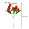 Dekorative Blumenkränze, Simulation Tulpe, Wandbehang, Hochzeitsdekoration, 31 cm, Kranz, Heimdekoration, ein Blumenstrauß mit sechs Blütenköpfen