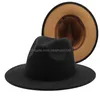 Wide Brim Hats Bucket 2021 Outer Black Inner Orange White Green Tan Red Wool Felt Jazz Fedora With Belt Buckle Panama Cap 60Cm Dro Dhmmf