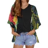 Damesjacks Design Zomer Lange mouw Damesjas Polynesische stam Tattoo -print Tops Chiffon Beach Cardigan Blouse sjaal