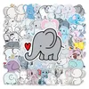 50 Stück Cartoon-Elefant-Aufkleber-Set, wasserfeste Vinyl-Aufkleber, nicht zufällig, für Auto, Fahrrad, Gepäck, Laptop, Skateboard, Sammelalbum, Wasserflaschen-Aufkleber