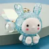 Key Rings Cartoon Glowing Cute Keychain Creative Acrylic Woven Hair with Frosted Touch Rabbit Bag Pendant Charm Keyring Gift G230525