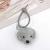 Nyckelringar söt plysch teddy hundkopplare nyckelring kvinnlig diy djurkedja klocka keyring födelsedagspresent väska bil nyckel u disk hänge dekoration ny g230525