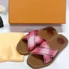 designer sandali da donna legnoso pantofole leggero abbronzatura beige bianca bianca in pizzo rosa lettere in tela in tela scanalature estate scarpe da estate