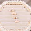 Studörhängen naturliga sötvatten pärlor med ett par rosa runda form smycken tillbehör diy manlig kvinnlig personlighet dekoration