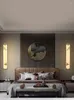 Vägglampa kinesisk stil koppar vardagsrum tv -sovrum sovrum modern minimalistisk remsa
