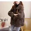 QNPQYX Neue Koreanische Mode Schaffell Mantel Für Frauen Lose Weiche Wolle Frauen Winter Jacken Dicke Warme Manteau Femme Hiver alle-Spiel