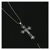 Pendant Necklaces 20Pcs/Lot Vintage Gothic Cross Antique Sier Color Cool Street Style For Men Women Gift Wholesale Neck Jewelry Drop Dhpwc