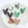 Stud Simple Love Heart Oree Oreen Colorf Metal Spray Paint Boucles d'oreilles Boucles d'oreilles