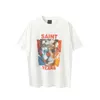 Mäns T-shirts SS Saint Michael Love from Saint Letter Print Men Women 1 1Retro Wash Old High Quality Casual Streetwear T-shirt Tees 230525