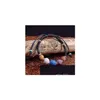Charm Bracelets New Colorf Lava Rock Beads Womens Essential Oil Diffuser Stone Leather Braided Rope Bangle For Ladies Fashion Drop D Dhnxh